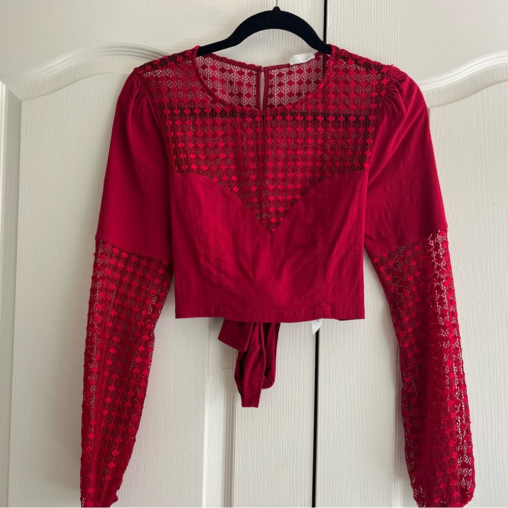 NWT Free People crop top with tie back